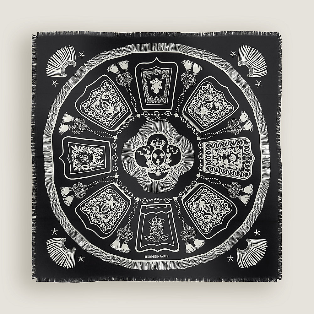 Poste et Cavalerie scarf 80 - Black | Hermès USA